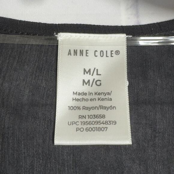 Anne Cole Flounce Tunic Swimsuit Coverup Black Women's Size M/L - Picture 6 of 10